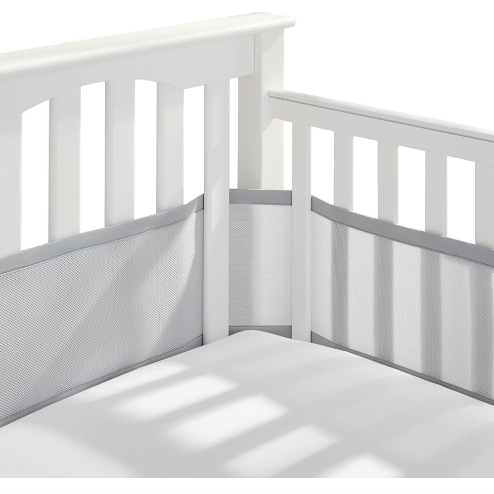 Breathable baby bed bumper